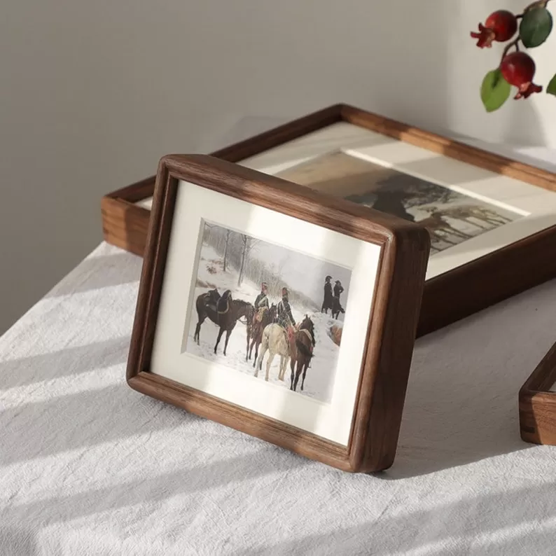 Class- Solid Walnut & Teak Wood Picture Frame | Hansimon