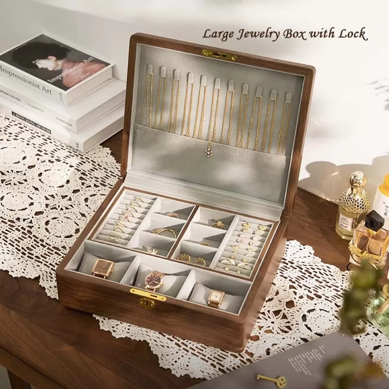 No Restock - Hansimon Walnut Wood Chocolate Jewelry Box | Hansimon