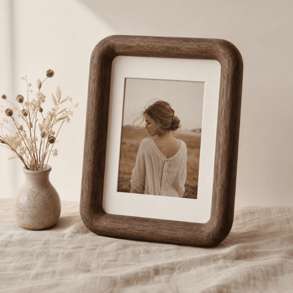 Cloud Frame — Rounded Solid Wood Picture Frame with Mat
