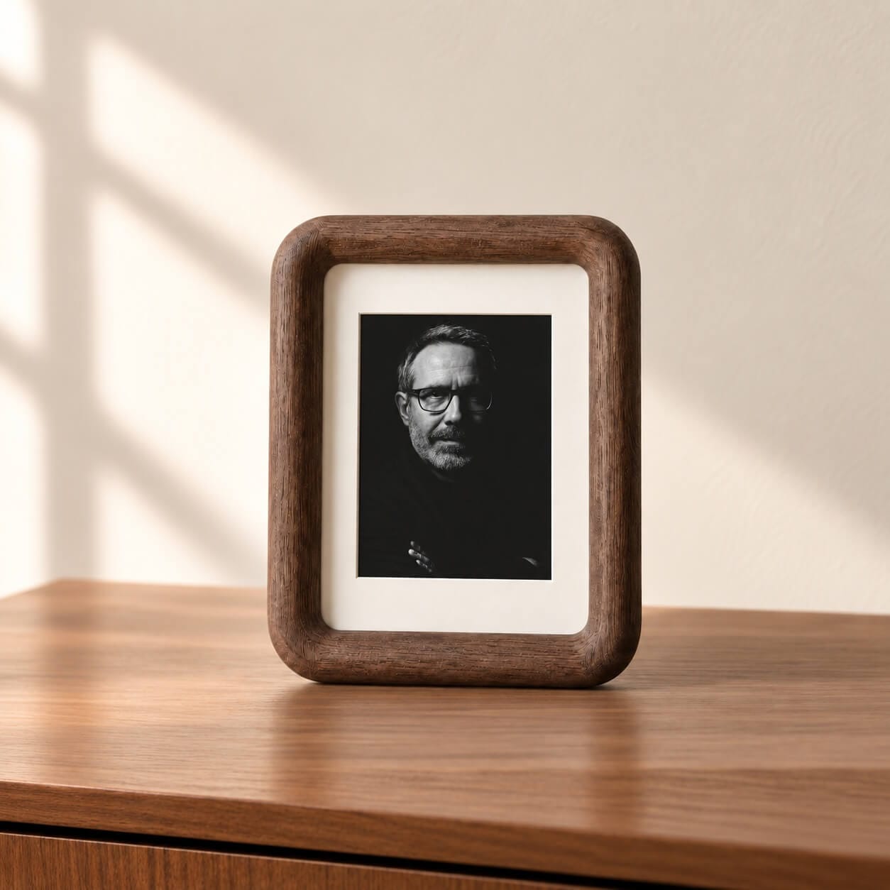 Cloud Frame — Rounded Solid Wood Picture Frame with Mat | HanSimon Cloud Frame — Rounded Solid Wood Picture Frame with Mat
