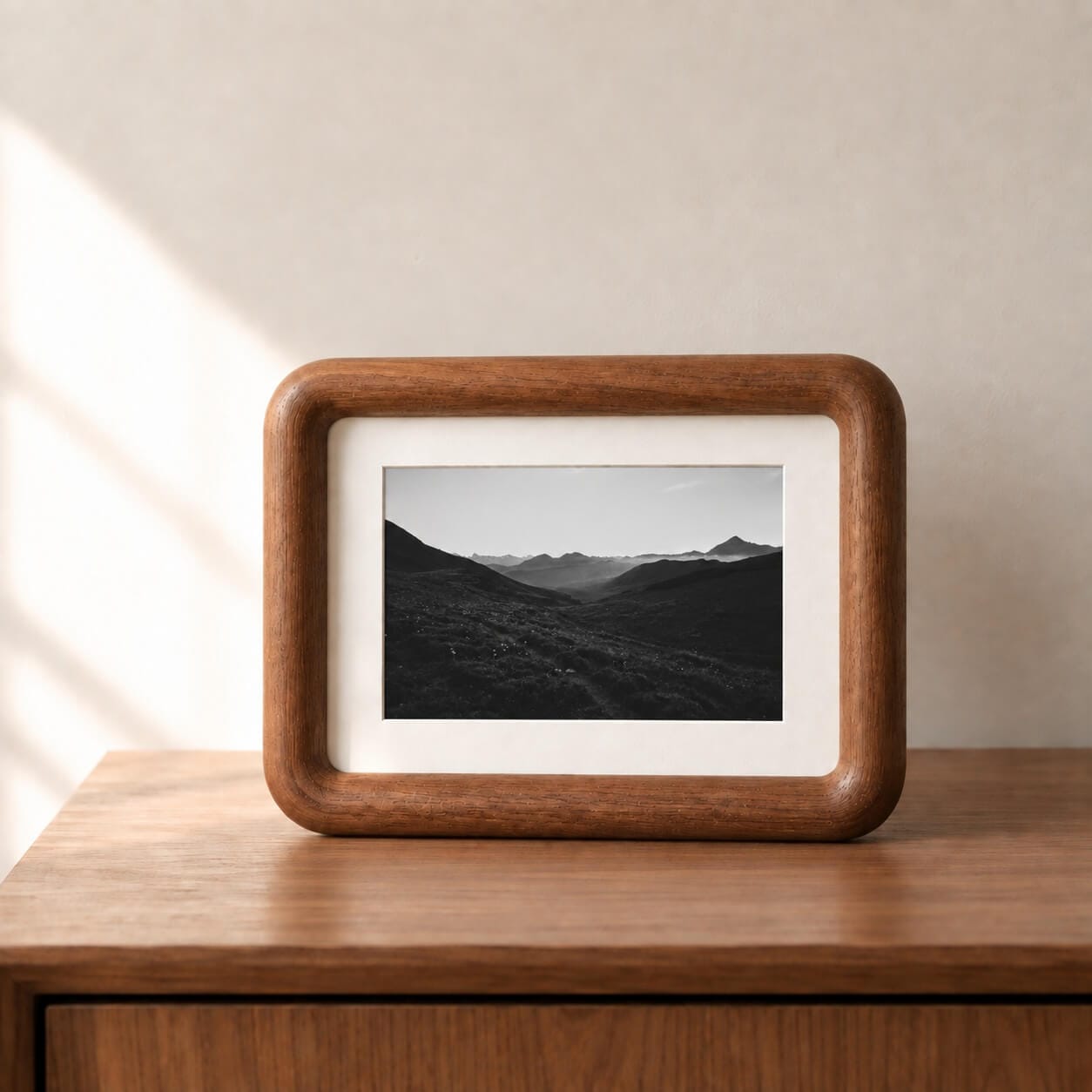 Cloud Frame — Rounded Solid Wood Picture Frame with Mat | HanSimon Cloud Frame — Rounded Solid Wood Picture Frame with Mat - Image 5