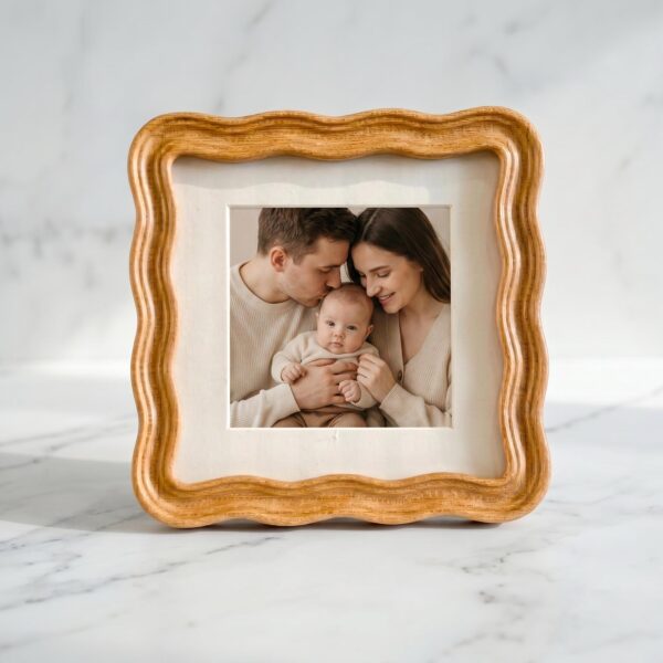 Ripple Frame — Rustic Wavy Solid Wood Picture Frame