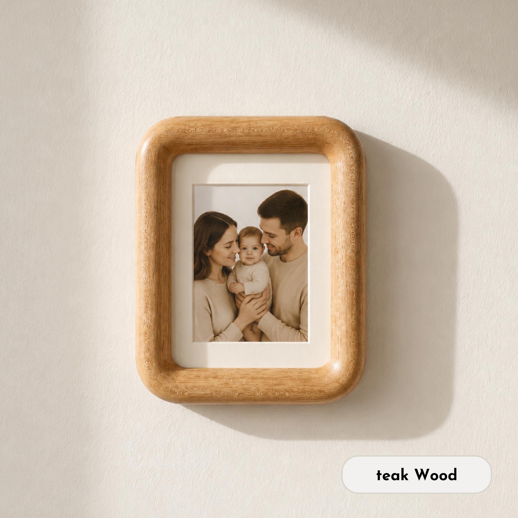 Cloud Frame — Rounded Solid Wood Picture Frame with Mat | HanSimon Cloud Frame — Rounded Solid Wood Picture Frame with Mat - Image 2
