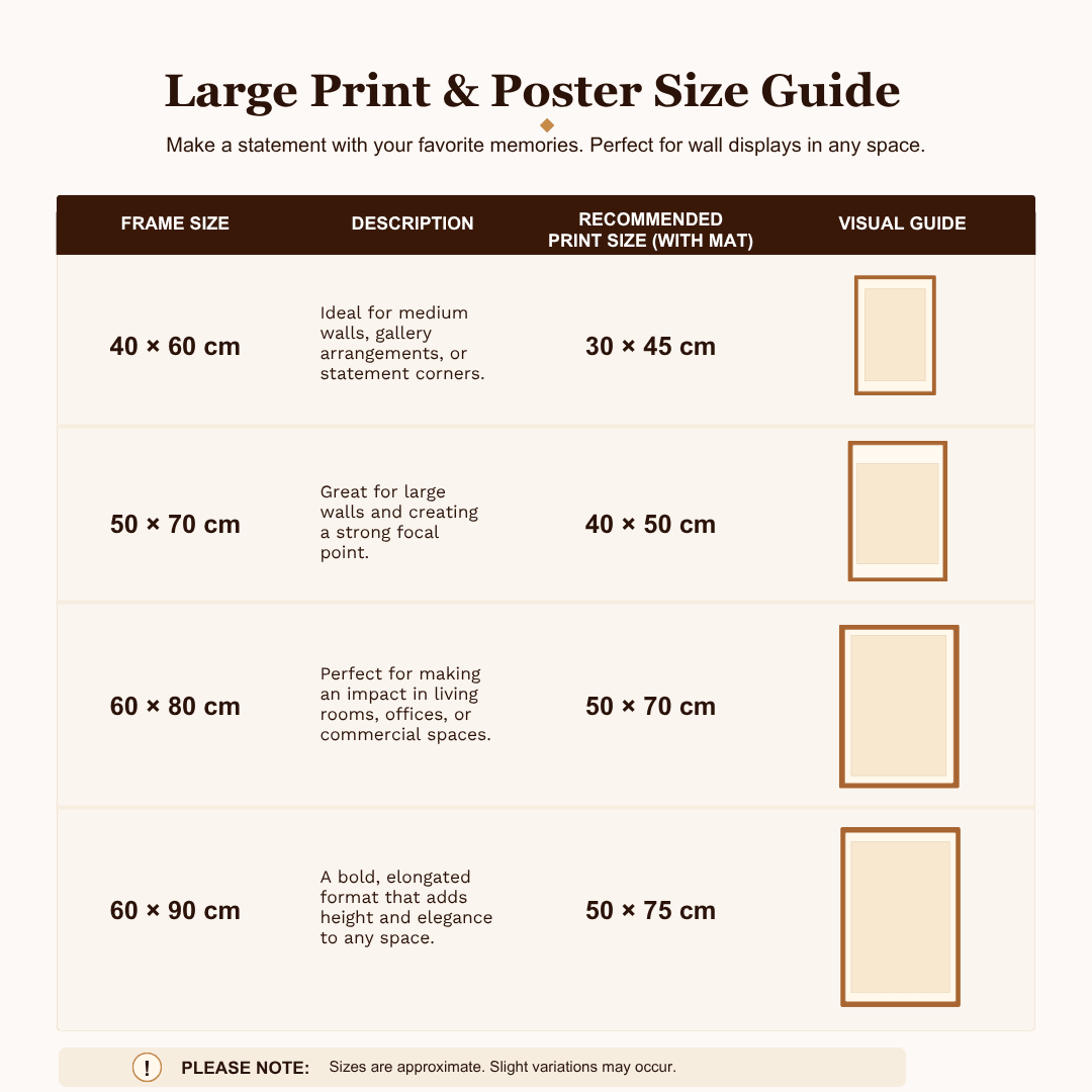large print poster size guide | HanSimon Bless Frame — Classic Round Corner Solid Wood Picture Frame - Image 11